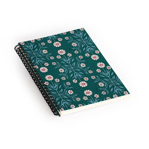Schatzi Brown Belinna Floral Green Spiral Notebook
