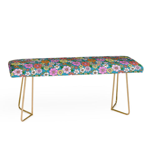 Schatzi Brown Betty Floral Turquoise Bench