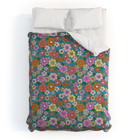 Schatzi Brown Betty Floral Turquoise Comforter