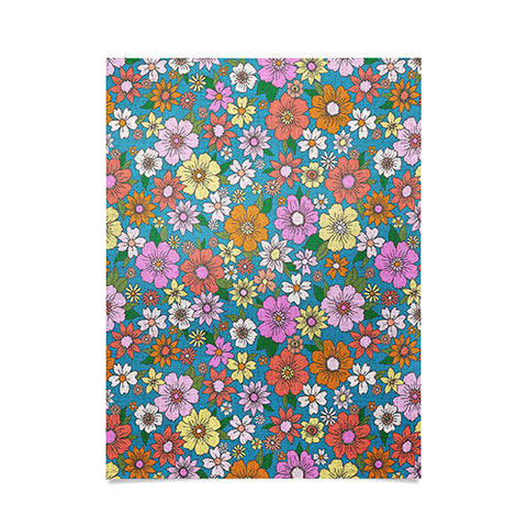Schatzi Brown Betty Floral Turquoise Poster