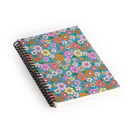 Schatzi Brown Betty Floral Turquoise Spiral Notebook
