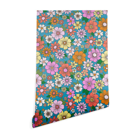 Schatzi Brown Betty Floral Turquoise Wallpaper