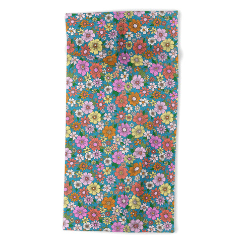 Schatzi Brown Betty Floral Turquoise Beach Towel