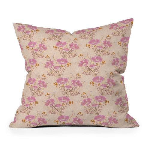 Schatzi Brown Carrie Floral Pink Outdoor Throw Pillow