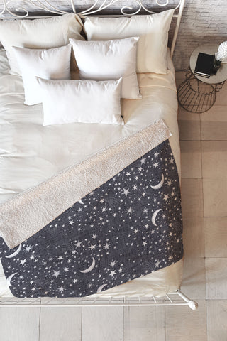 Schatzi Brown Dreaming of Stars Night Fleece Throw Blanket