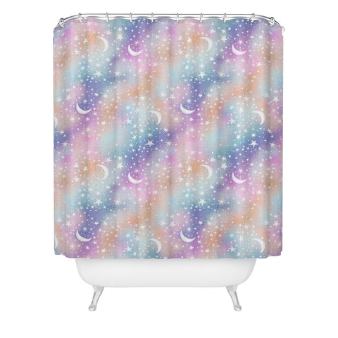 Schatzi Brown Dreaming of Stars Pastel Shower Curtain