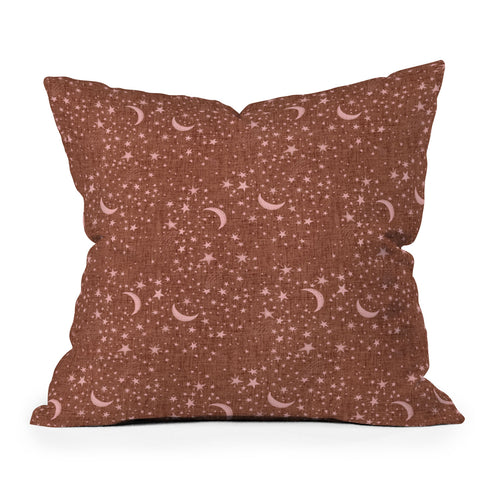 Schatzi Brown Dreaming of Stars Warm Boho Outdoor Throw Pillow