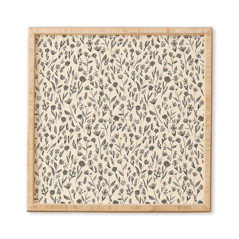 Schatzi Brown Fiola Floral Ivory Gray Framed Wall Art havenly