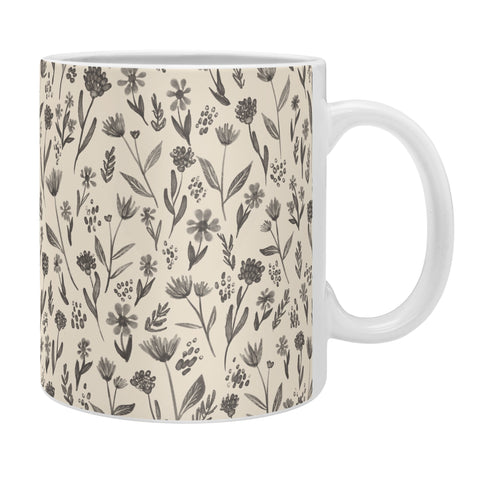 Schatzi Brown Fiola Floral Ivory Gray Coffee Mug