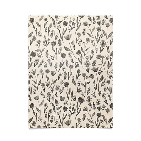 Schatzi Brown Fiola Floral Ivory Gray Poster