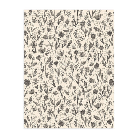Schatzi Brown Fiola Floral Ivory Gray Puzzle