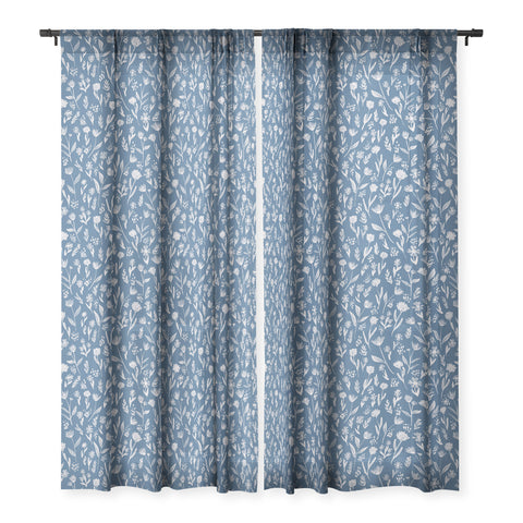Schatzi Brown Fiona Floral Heron Sheer Window Curtain