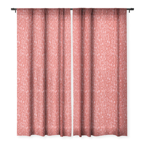 Schatzi Brown Ingrid Floral Copper Sheer Window Curtain