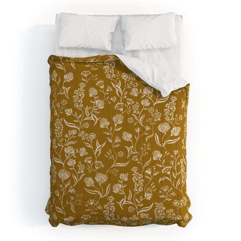 Schatzi Brown Ingrid Floral Marigold Comforter