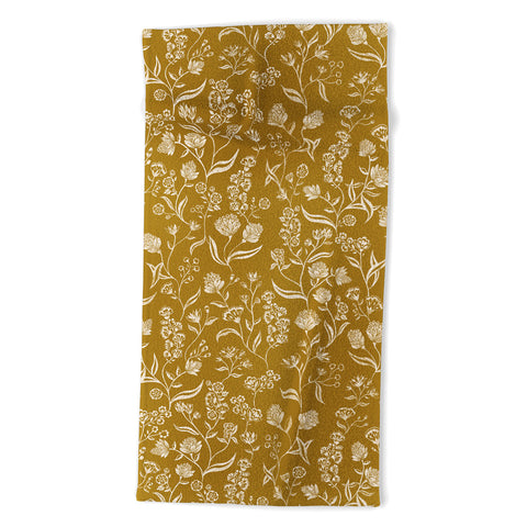 Schatzi Brown Ingrid Floral Marigold Beach Towel