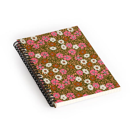 Schatzi Brown Jirra Floral Olive Spiral Notebook