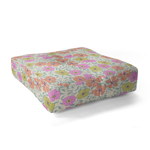 Schatzi Brown Jirra Floral Pastel Floor Pillow Square