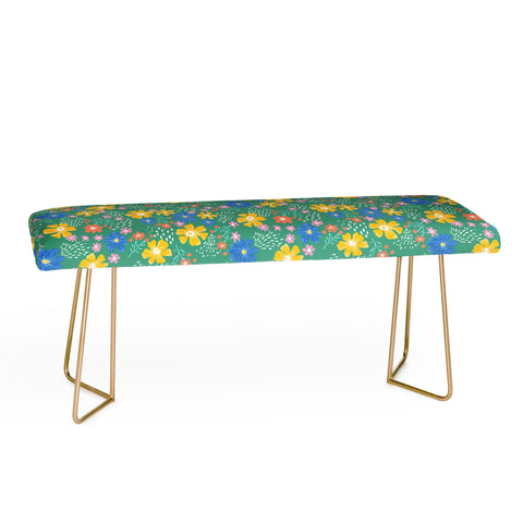 Schatzi Brown Macy Floral Kelly Green Bench