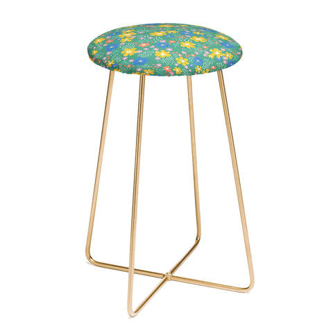 Schatzi Brown Macy Floral Kelly Green Counter Stool