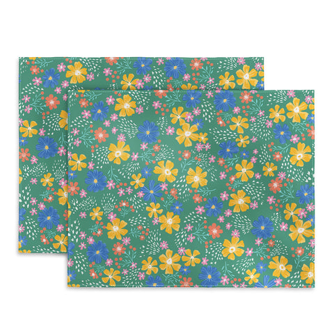 Schatzi Brown Macy Floral Kelly Green Placemat