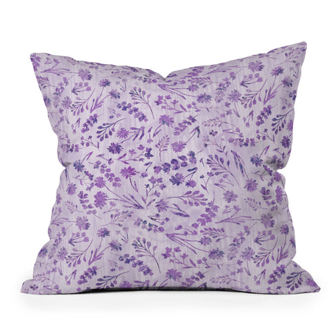 Schatzi Brown Mallory Floral Lilac Outdoor Throw Pillow