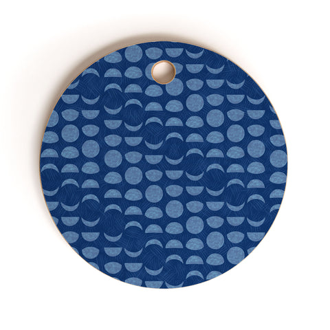 Schatzi Brown Moon Sky Phases Blues Cutting Board Round