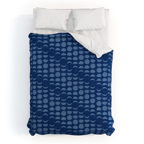 Schatzi Brown Moon Sky Phases Blues Duvet Cover