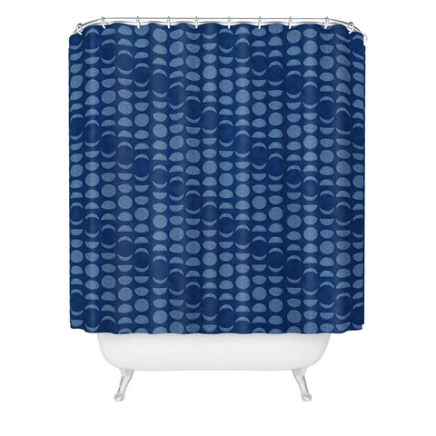 Schatzi Brown Moon Sky Phases Blues Shower Curtain