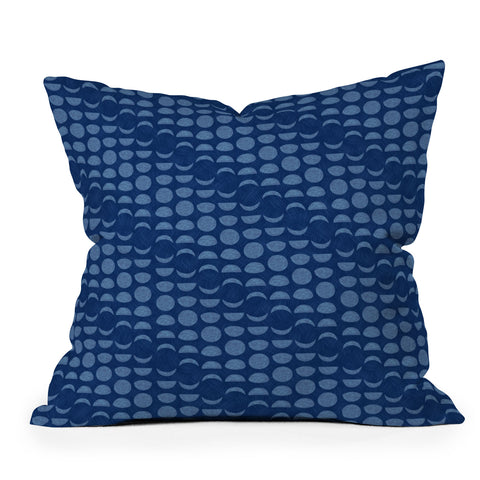 Schatzi Brown Moon Sky Phases Blues Outdoor Throw Pillow