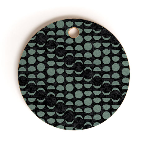 Schatzi Brown Moon Sky Phases Night Cutting Board Round
