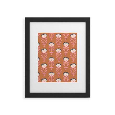 Schatzi Brown Norr Flower Orange Framed Art Print