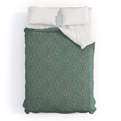 Schatzi Brown Norr Lines Dots Green Comforter