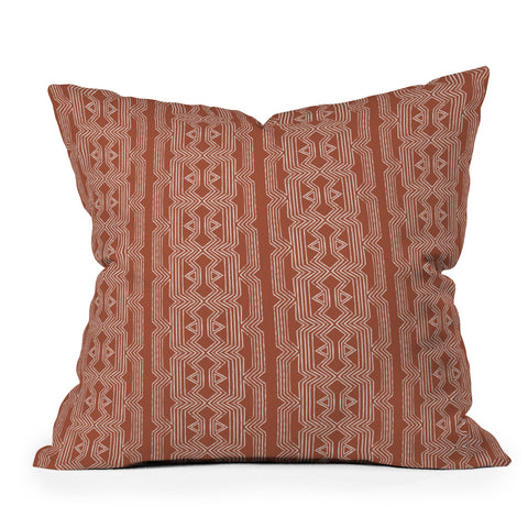 Schatzi Brown Norr Lines Terracotta Outdoor Throw Pillow