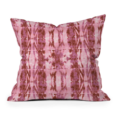 Schatzi Brown Quinn Tie Dye Pink Outdoor Throw Pillow