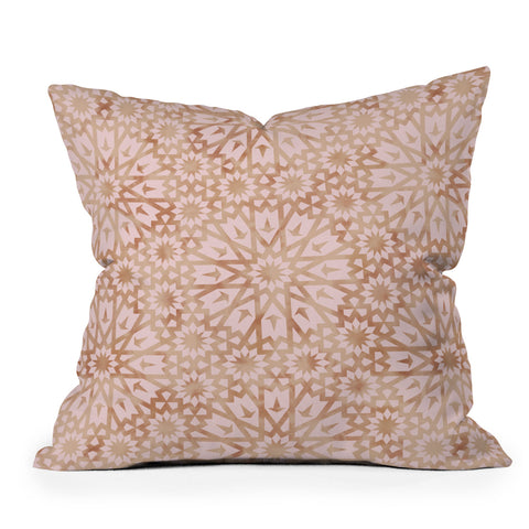 Schatzi Brown Tangier Warm Pink Outdoor Throw Pillow