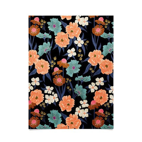 Schatzi Brown Whitney Floral Black Poster