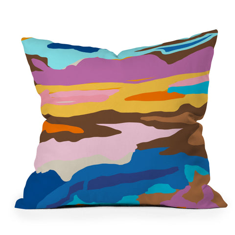 Sewzinski Abstract Landscape Outdoor Throw Pillow