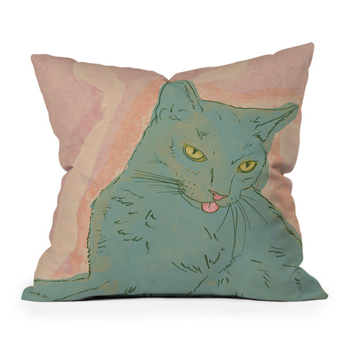 Sewzinski Amelia the Cat Outdoor Throw Pillow