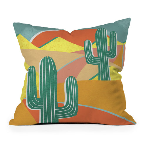 Sewzinski Cactus Road Outdoor Throw Pillow