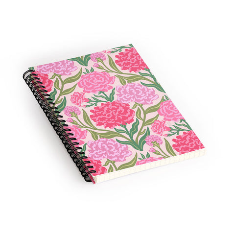 Sewzinski Carnations in Pink Spiral Notebook