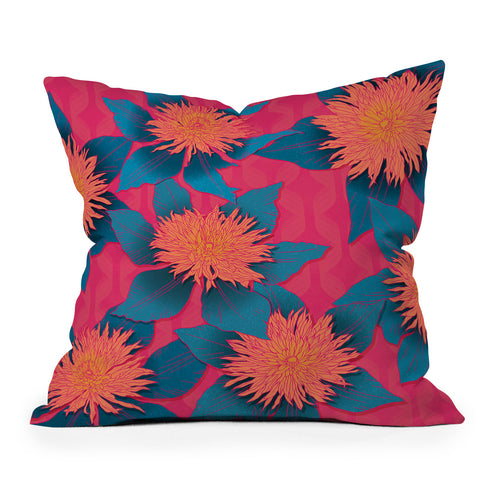 Sewzinski Clematis Flowers Outdoor Throw Pillow