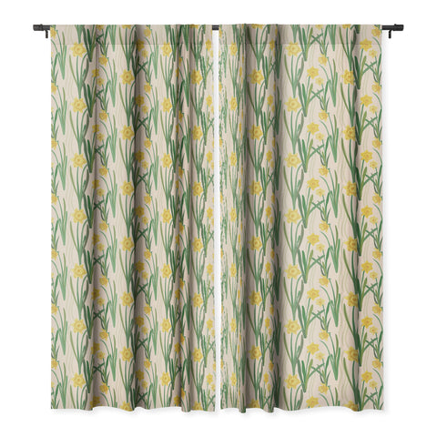 Sewzinski Daffodils Pattern Blackout Window Curtain