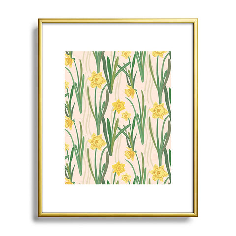 Sewzinski Daffodils Pattern Metal Framed Art Print