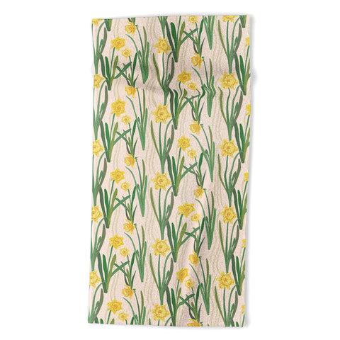 Sewzinski Daffodils Pattern Beach Towel