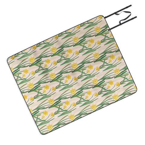 Sewzinski Daffodils Pattern Picnic Blanket