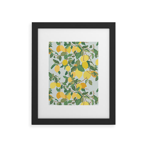 Sewzinski Lemon Tree on Blue Framed Art Print