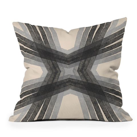 Sewzinski Modern Lines Grays Outdoor Throw Pillow