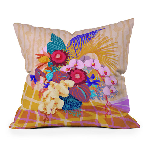 Sewzinski Modern Tropical Bouquet Outdoor Throw Pillow