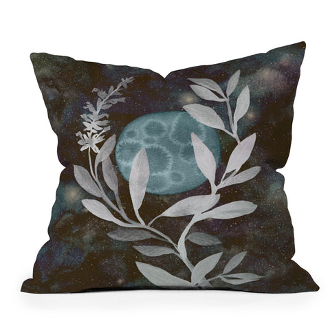 Sewzinski Moon and Sage Outdoor Throw Pillow