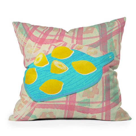 Sewzinski New Lemons Outdoor Throw Pillow